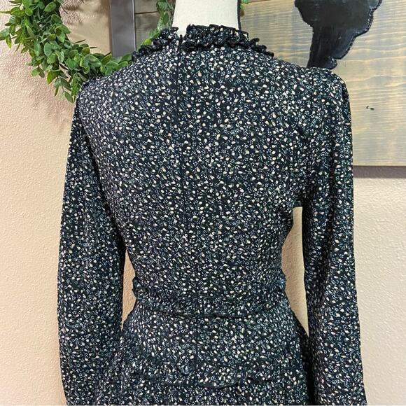 NWOT Lulus Admire You Black Floral Print Ruffled Long Sleeve Mini Dress - Picture 5 of 13